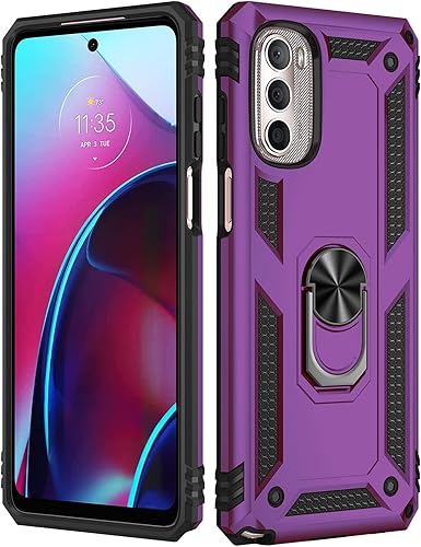 Miniatura 9 de Funda para Moto G Stylus 5G 2022 con protector de pantalla grado militar de 16 pies probada en caídas, funda protectora con soporte de anillo