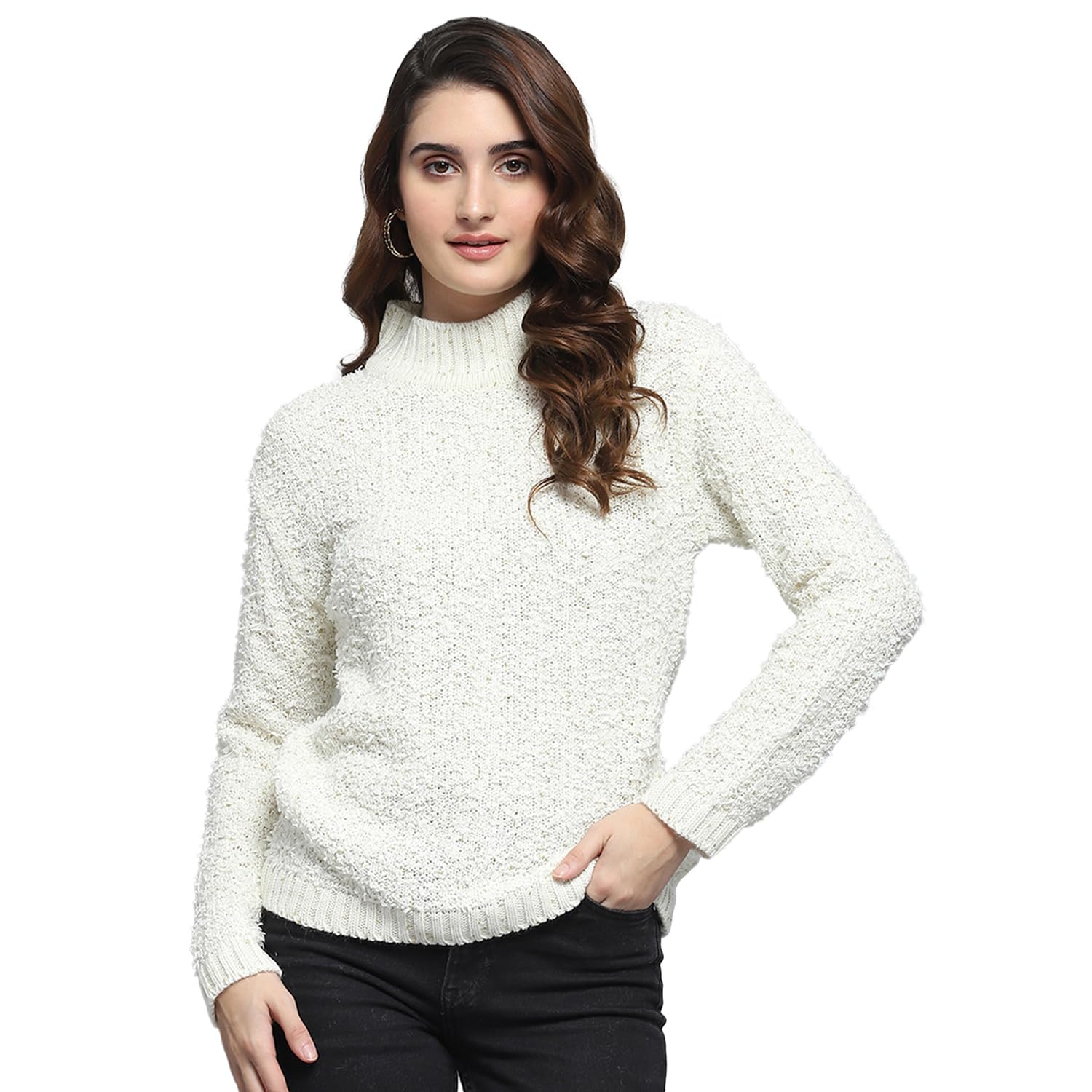 monte carlo Womens Self Design Navy Blue Mock Neck Full Sleeve Top_1243738TP-1-34-picture-49