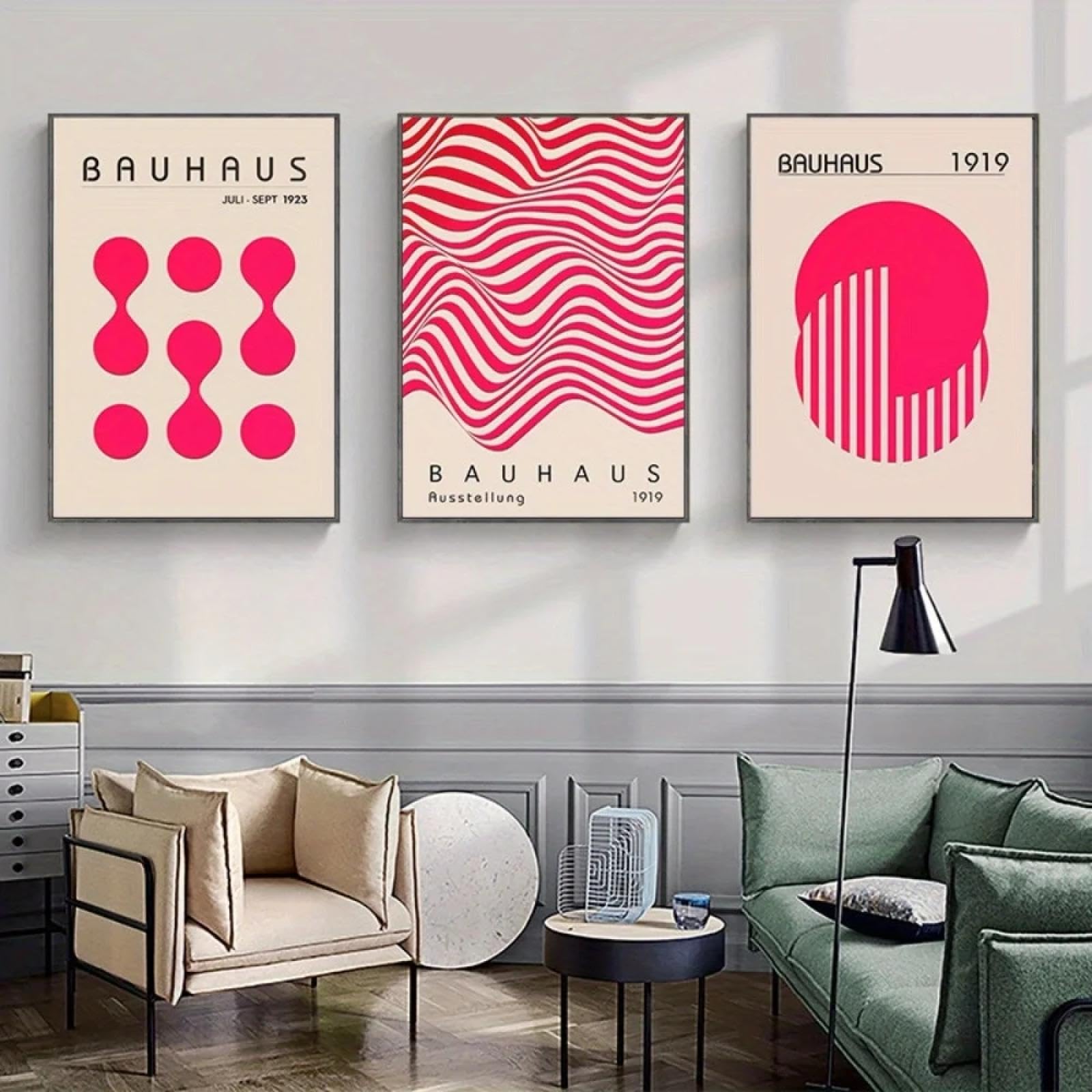 RDRDtbtr Groene Bauhaus geometrische lijn poster print