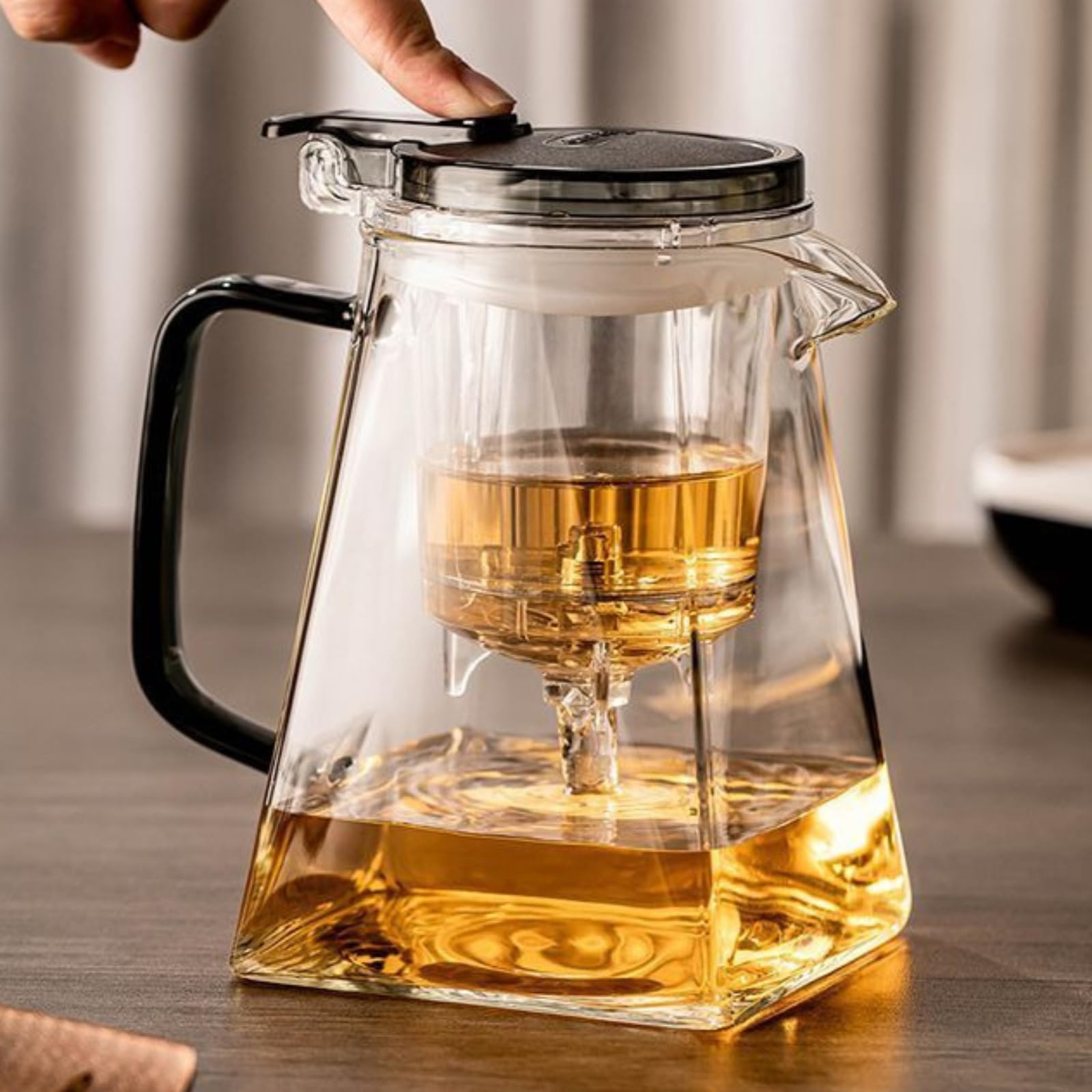 Tetera de vidrio resistente al calor de 750 ml para uso doméstico