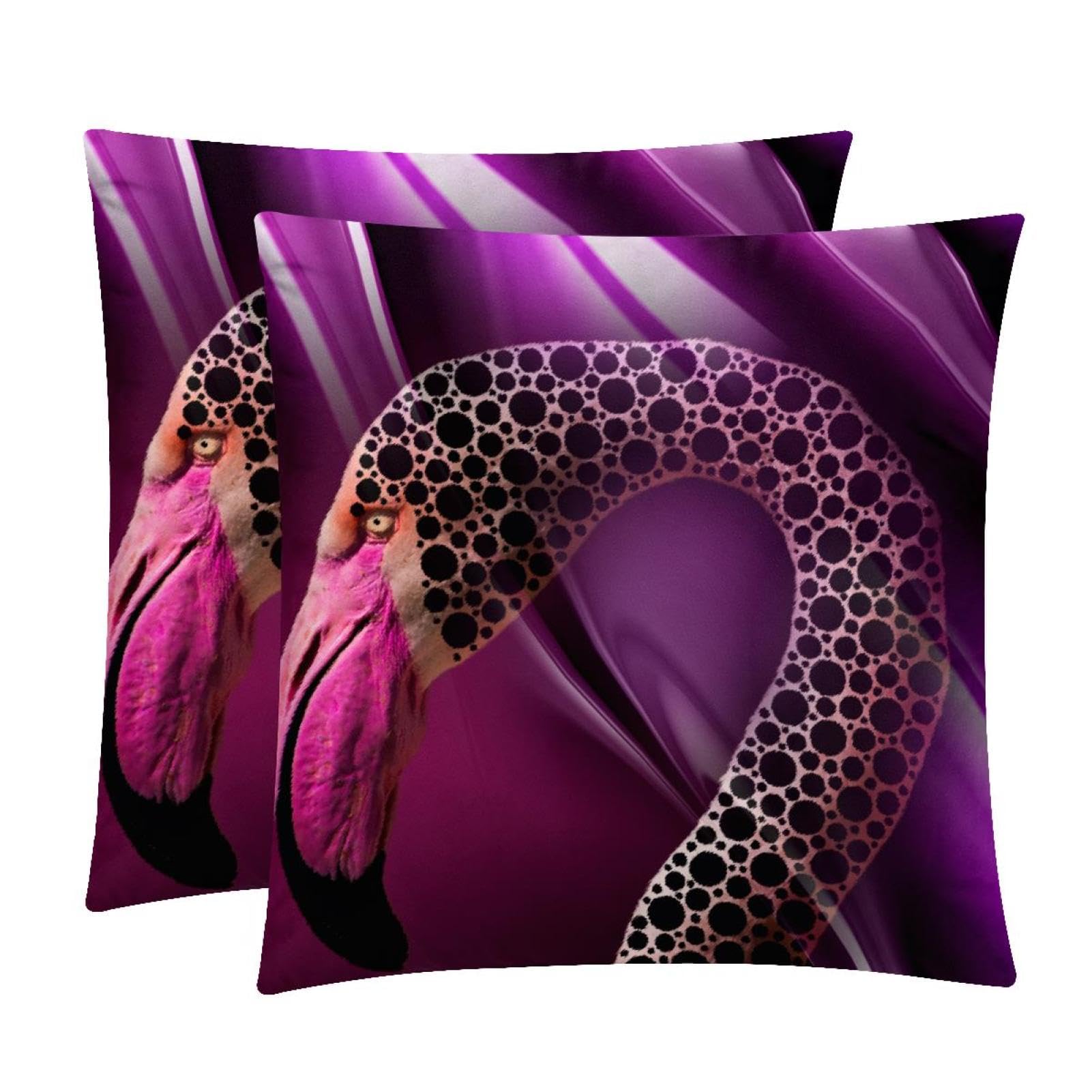 TDGKPZ Pink Flamingo Throw Pillow Covers 2 Pack Cushion Cases Decorative Pillow Cases Home Decor 45x45cm