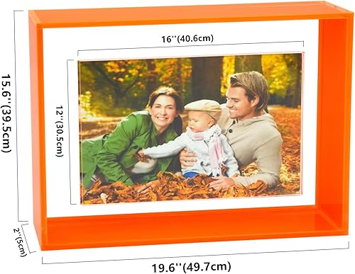 Miniatura 2 de Marco de póster de 12 x 16 pulgadas, grande, acrílico, flotante, neón, translúcido, decorativo, colorido, montaje en pared, marco de fotos