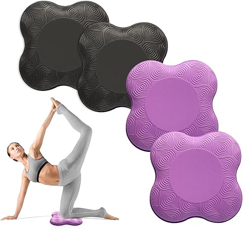 Miniatura 11 de Paquete de 2 Cojines de Yoga para Rodillas y Codos - Espuma Extra Gruesa para Rodillas, Codos, Muñecas, Manos y Cabeza - Almohadillas de Pilates y