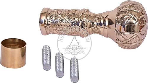 Miniatura 3 de Humaira Nautical Bat Masterson - Bastón de latón con mango de latón macizo