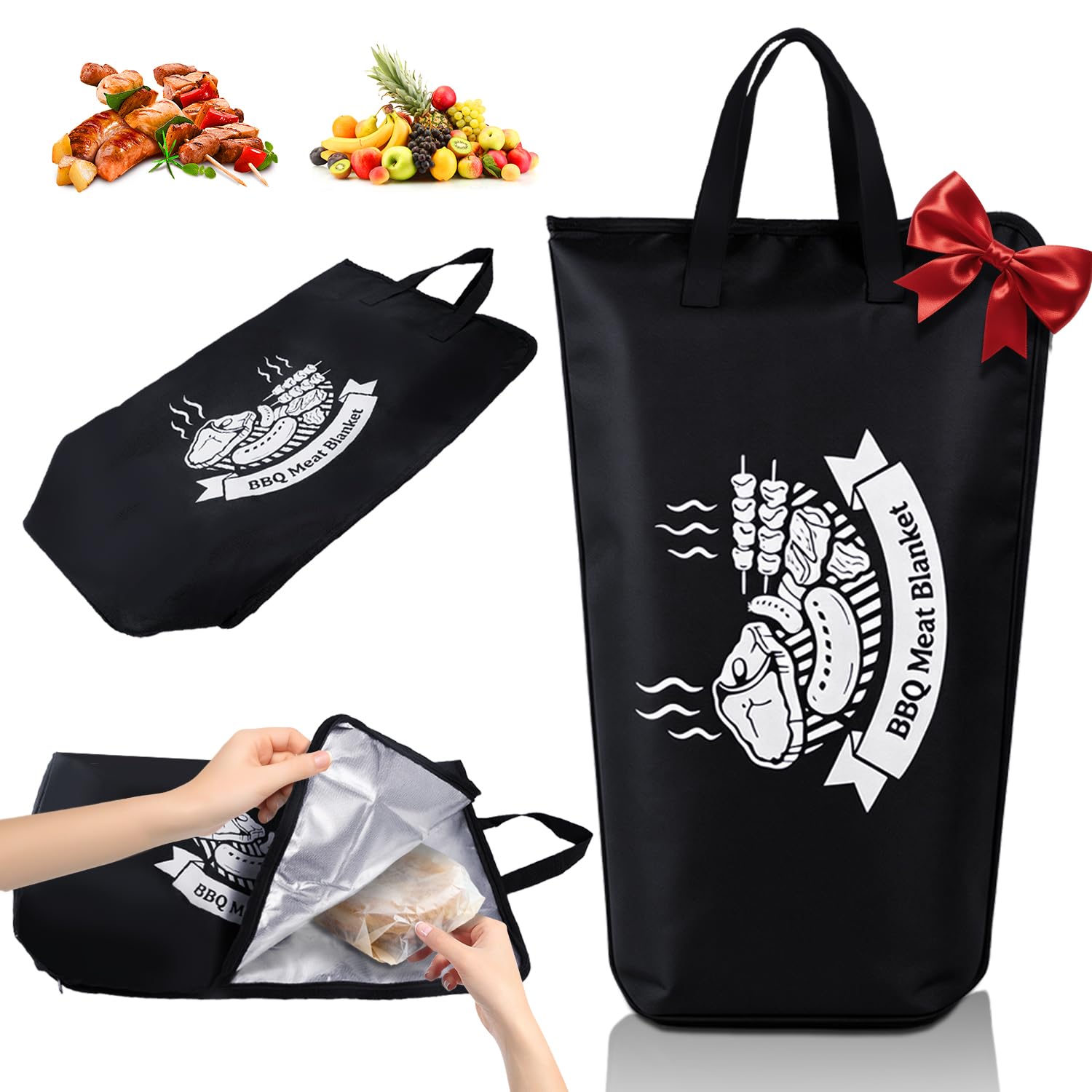 23in BBQ Blanket for Resting Meat - Washable Oxford Cloth Smoker Blanket with Wide Mouth, Insulated Bag for Brisket/Pork Shoulder/Turkey, Smoker Accessories for Grilling, Gift for Men