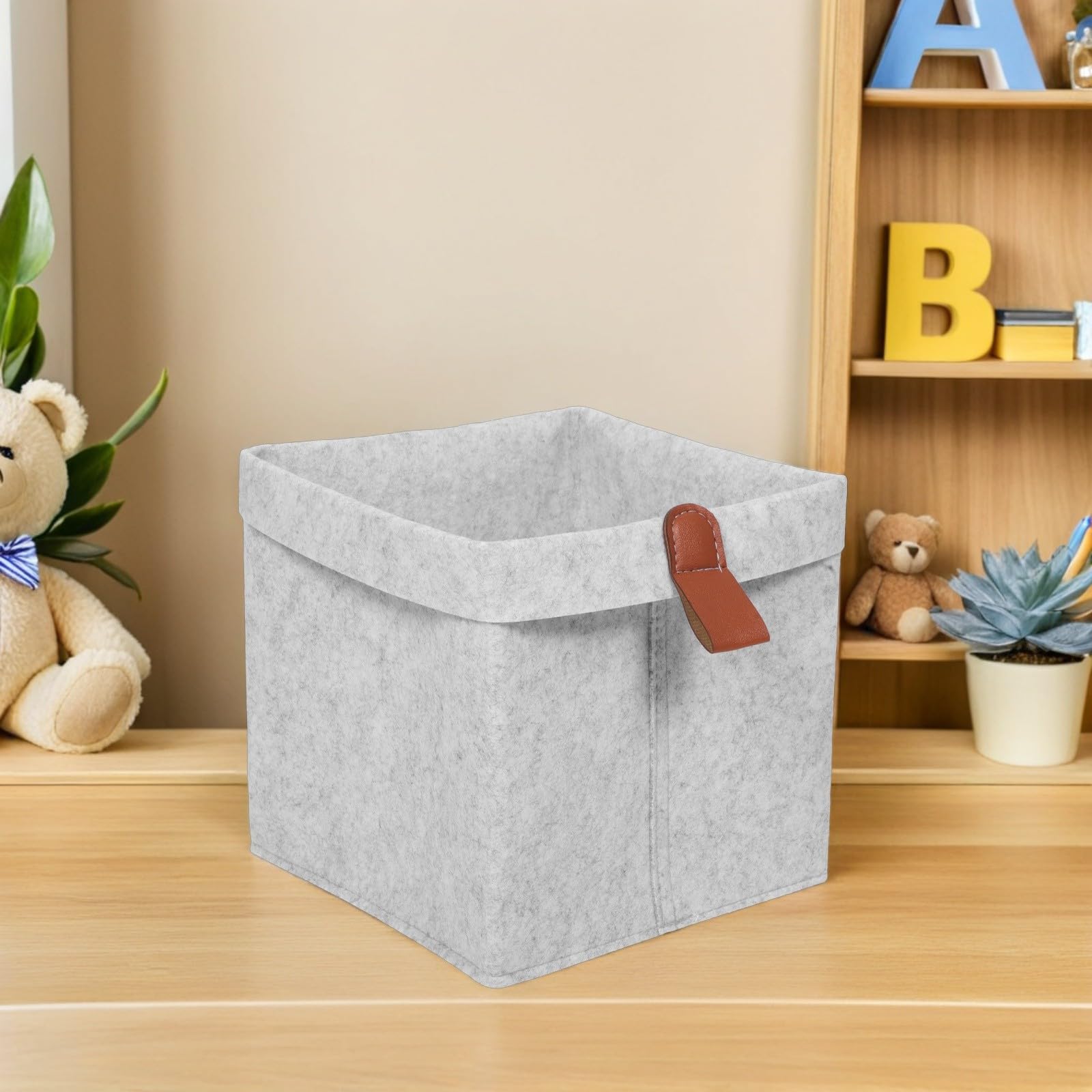 6 Stück Filzbox Aufbewahrung Faltbarer Filzkorb aus Vliesstoff mit Platzsparendem Design und Griffen Zusammenklappbare Aufbewahrungsbox im Würfelformat für Kinderzimmer und