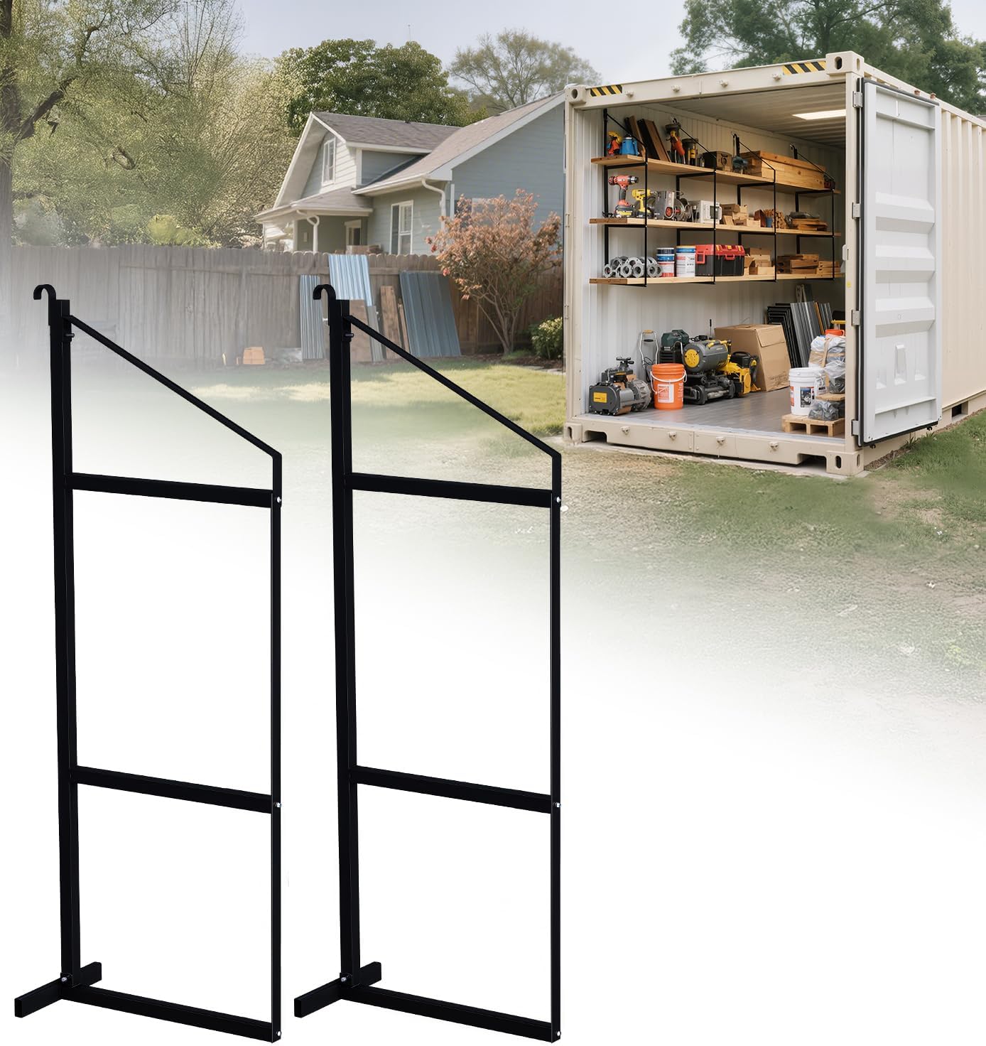 Shipping Container Shelves Shelving Brackets, Heavy-Duty 3-Tier Shelf Bracket 19(D) x 52(H) Universal Storage Racks for Cargo Containers - 2 Packs