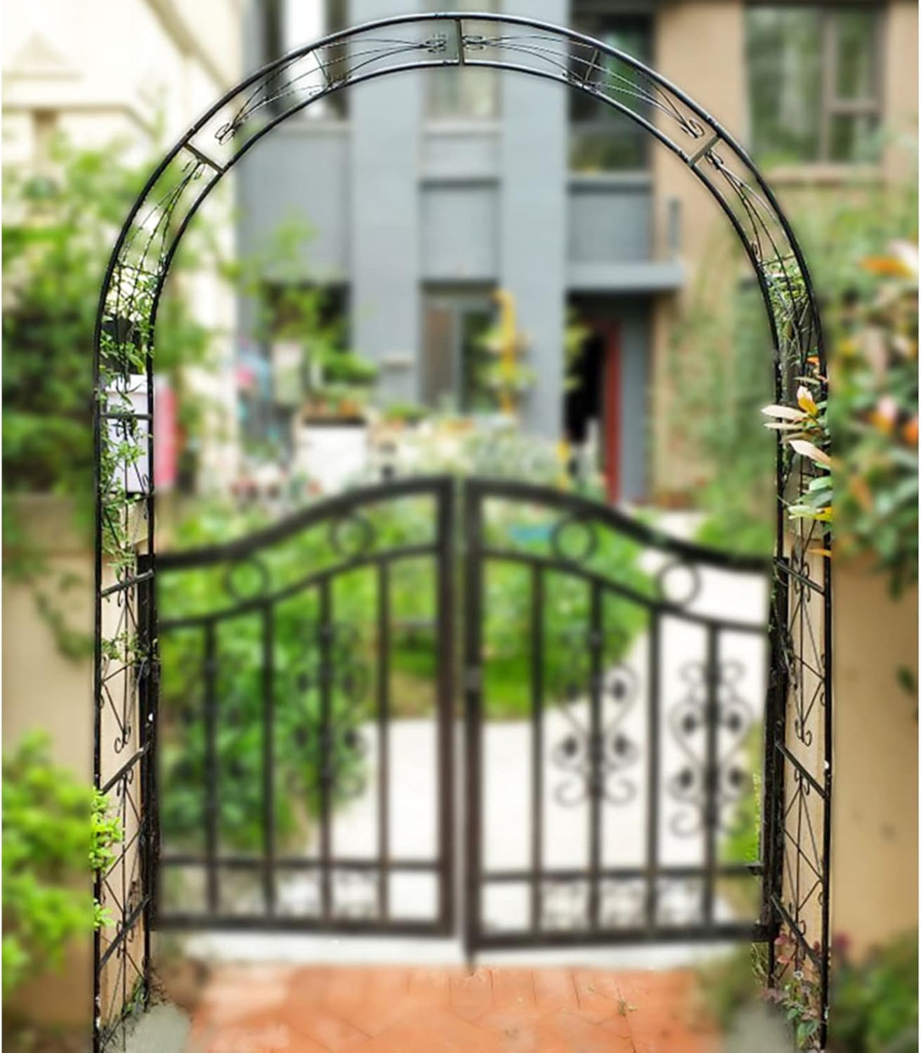 Garden, Decorative Metal Garden Arbor, Wedding Party Ceremony Decoration Climbing Plant Support Trellis Arbor Trellis Pergola Arbor