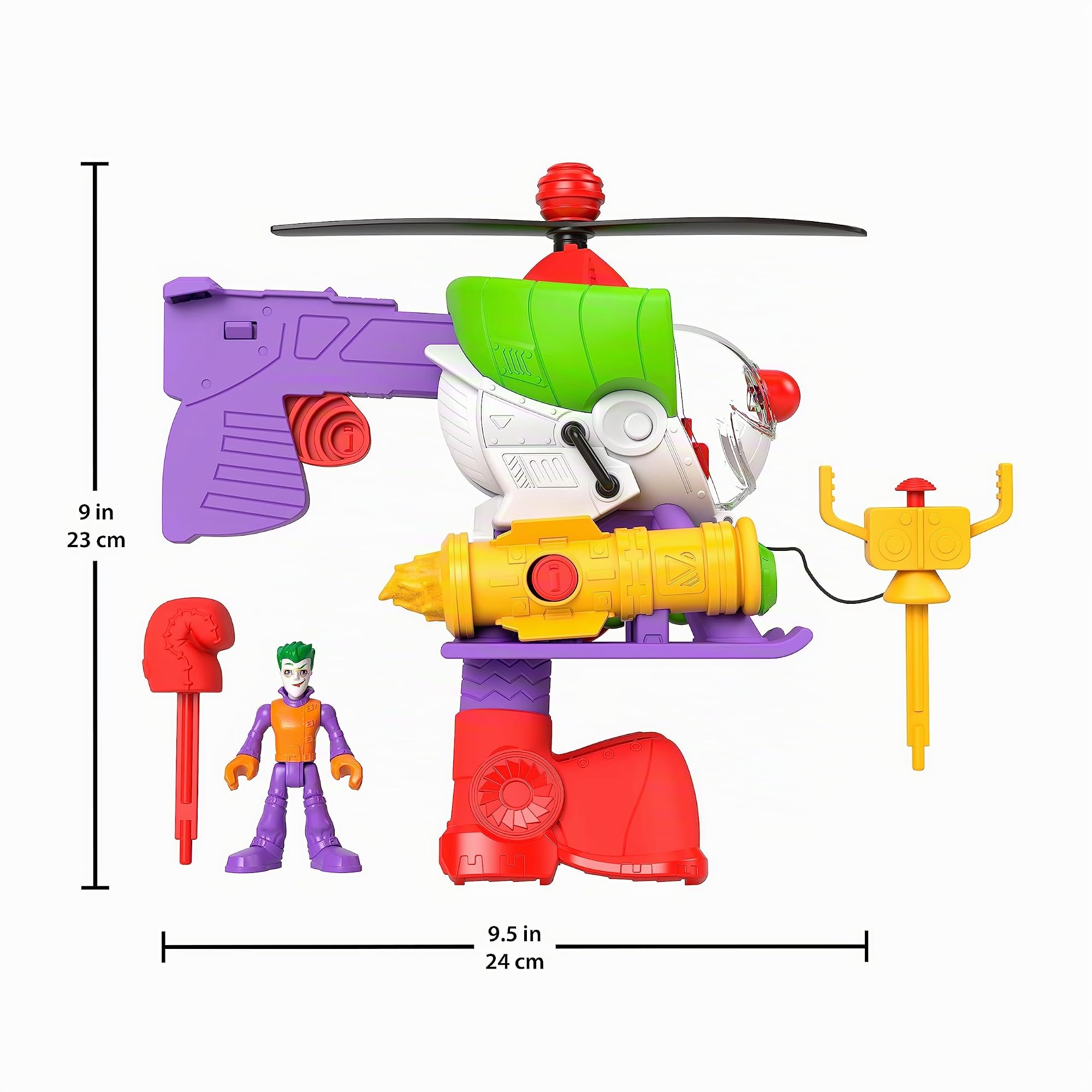 Fisher-Price IMAGINEXT DC Super Friends Joker Robocopter - 2-in-1-Helikopter mit Verwandlungsfunktion und Geschosszubehör, inklusive Joker-Figur und Power Pads für Kinder von 3 bis 8 Jahren, HMV09