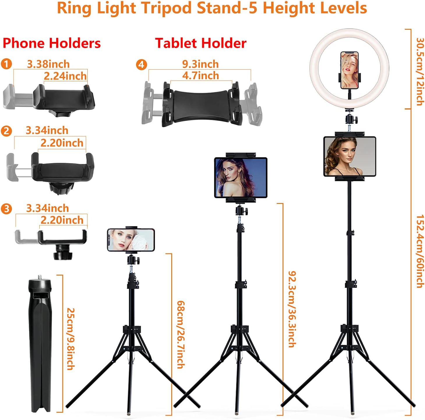 Up To 50% OFF 12 Selfie Ring Light with Tripod Stand 72 Tall & Mini Desktop Tripod, PEYOU Ring Light Tripod with 4 Phone Tablet Holders & Shutter for YouTube/Makeup/TikTok/Photography, Compatible with iPhone iPad Featured Product 12 Selfie Ring Light with Tripod Stand 72 Tall & Mini Desktop Tripod, PEYOU Ring Light Tripod with 4 Phone Tablet Holders & Shutter for YouTube/Makeup/TikTok/Photography, Compatible with iPhone iPad