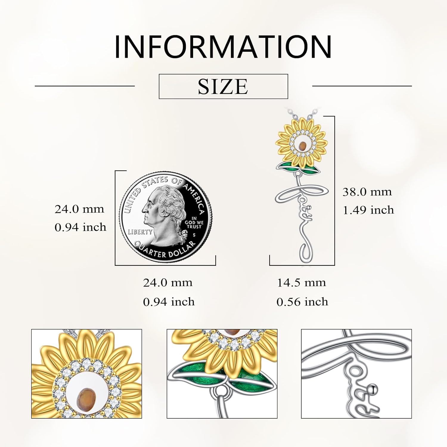 Mustard Seed Necklace Sterling Silver Faith Pendant Necklace Christian Jewelry Gift for Women Men - Image 2