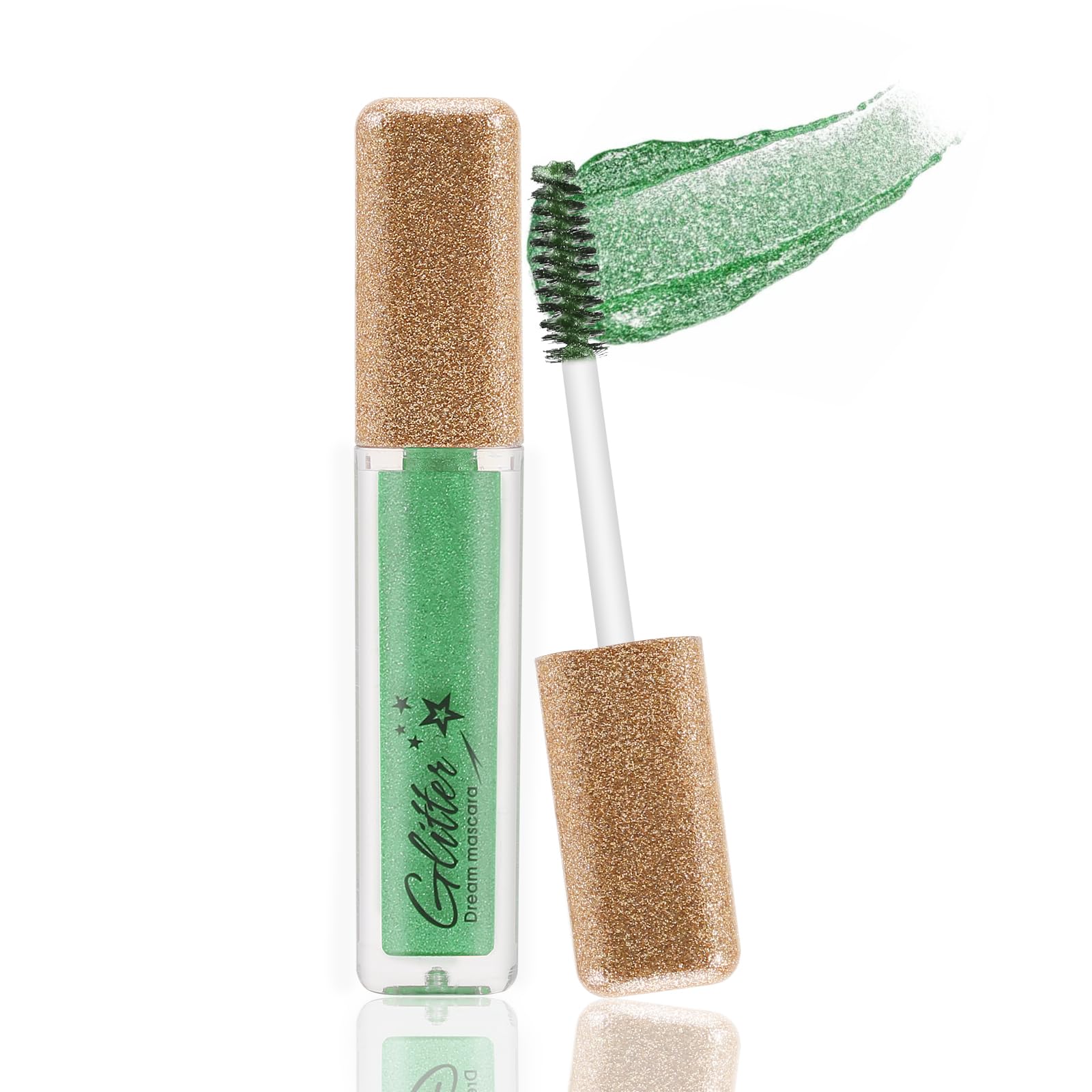 BoobeenGlitter Mascara, Sparkle Diamond Shining Colorful Mascara for Eyelashes, Long Lasting Waterproof Lengthening Volumizing Lash Makeup for Party Wedding