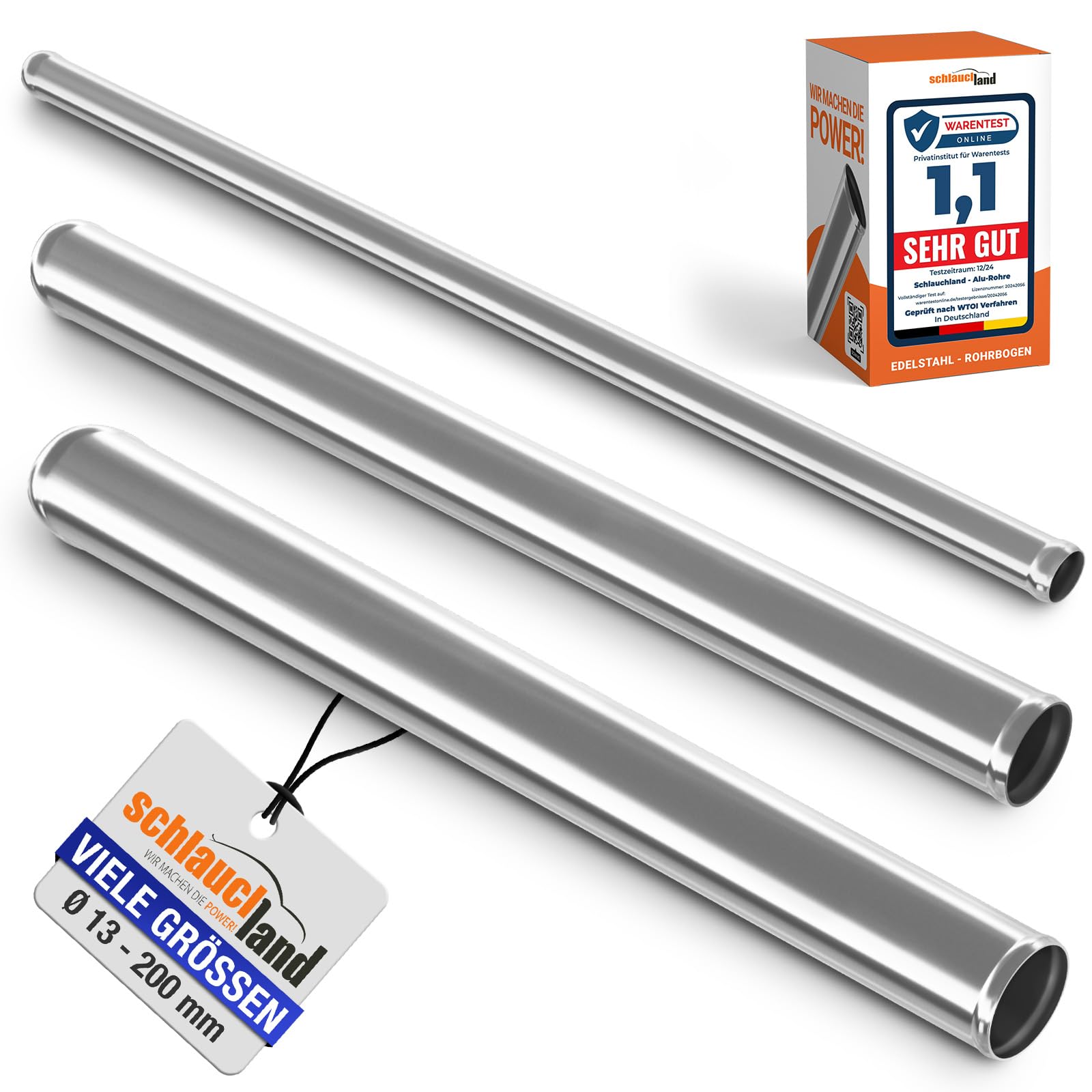 1 Stück | 100cm Edelstahl-Rohr AD-Ø 80mm poliert & gebördelt V2A 1.4301 INOX rostfrei | AUSWAHL 1-10 Stück & 13-200 mm Durchmesser | Edelstahl Rohr Motor KFZ Kühler Druckluft BIS 800°C| PREMIUM