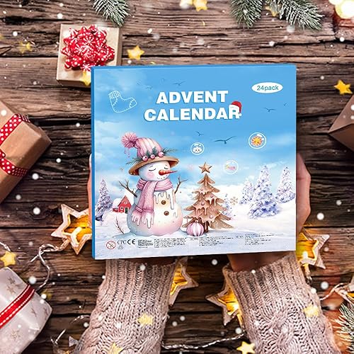 Miniatura 7 de Calendario de Adviento 2025, calendario de cuenta regresiva de Navidad de 24 días con pulsera, collar, anillo y bonito dije único de dibujos