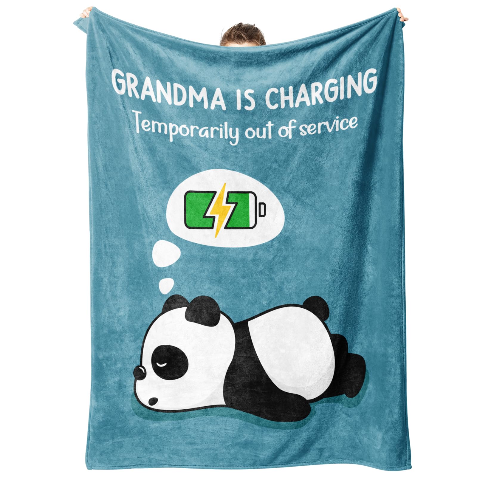 Craftique Christmas Birthday Gifts for Grandma- Soft Grandma is Charging Blanket- Funny Grandmas Gifts, Practical Blanket Throw for Napping Travel, 60