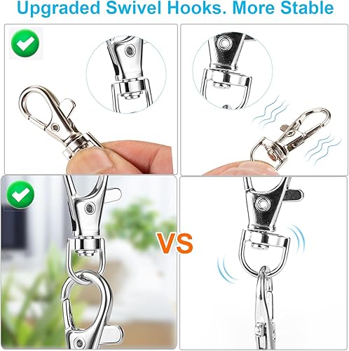 Miniatura 4 de YHYZ Clips giratorios para llavero a granel, ganchos giratorios con cordón (4 piezas pequeñas, medianas x 4 piezas, grandes x 4 piezas) + 12