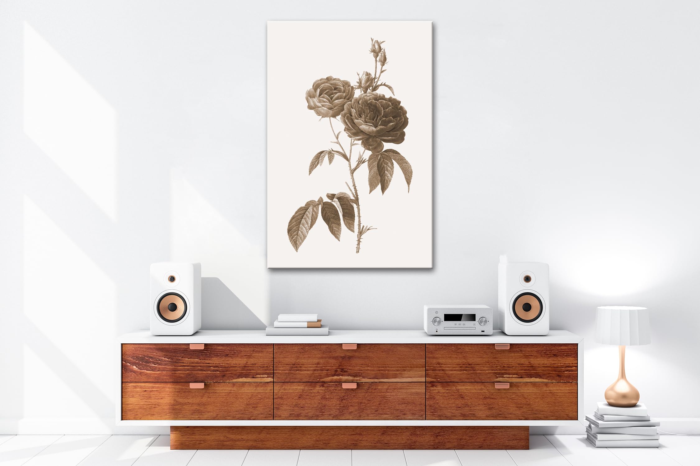 deyoli Obraz na płótnie delikatne płatki róż, klasycznie ilustrowane naturalnym pięknem format: 100 x 70 cm XXL druk artystyczny obraz na blejtramie/obraz ścienny/dekoracja salonu