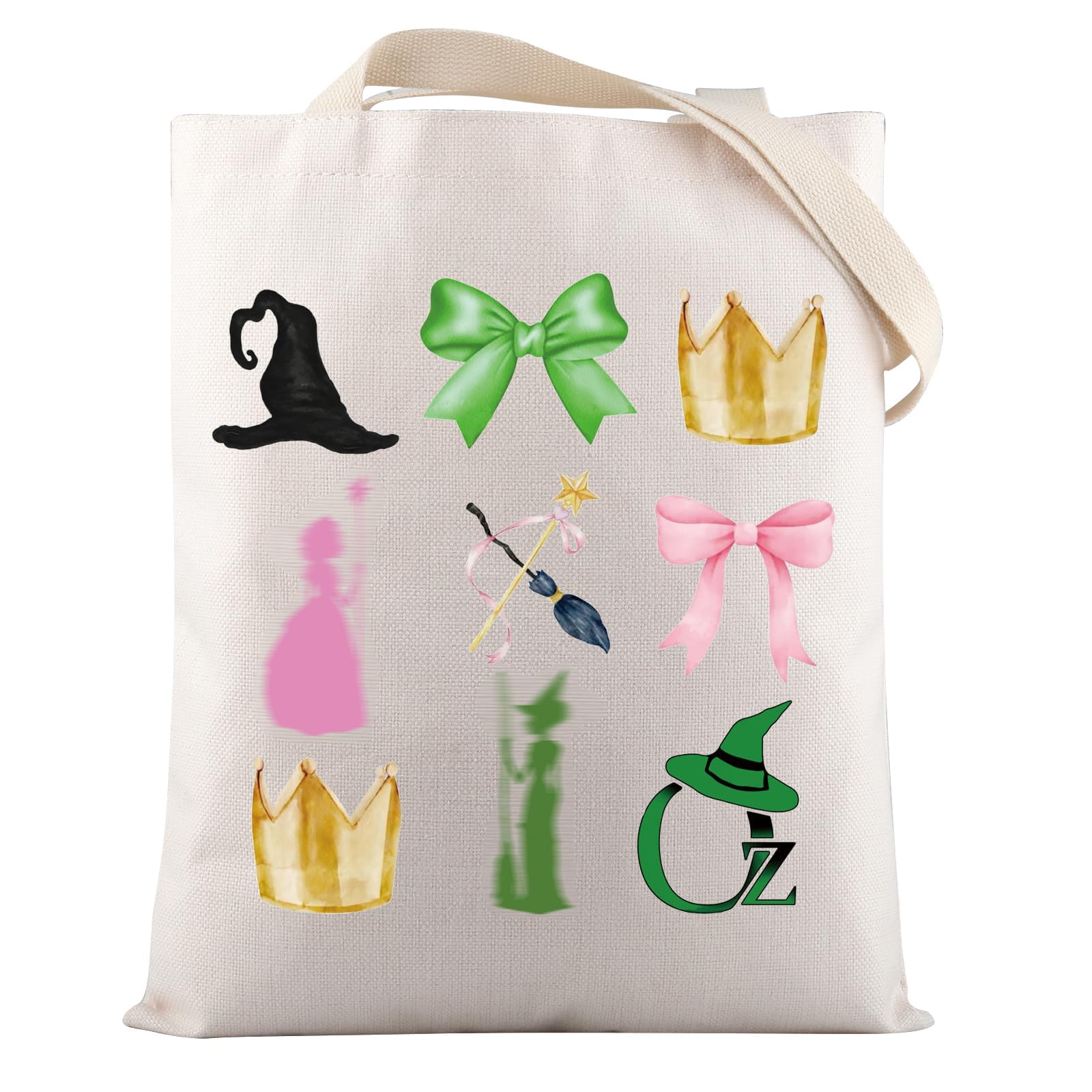 VAMSII Musical Theatre Lover Musical Merchandise Good and Bad Witch Fans Tote Bag Lover Gift Musical Gift (USWickedTote)