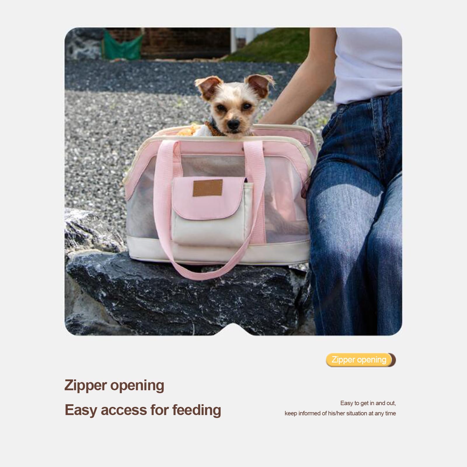 Verde,Trasportino per Cani E Gatti, Trasportino Portabile per Gatti Cani, Traspirante Trasportino Estivo Portatile for Animali Domestici, Borsa A Tracolla
