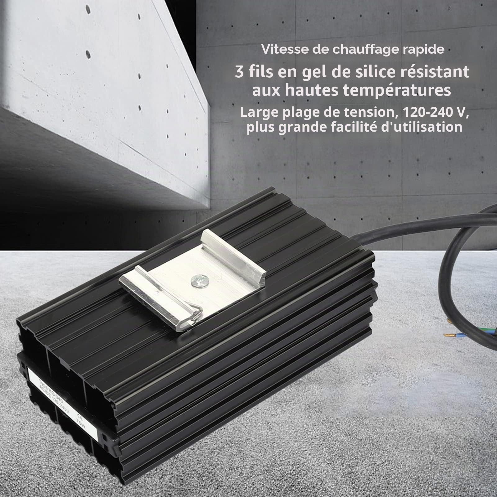 HG040-75W PTC Chauffage D'armoire, 120-240V Élément Chauffant Electrique, Chauffage à Air, Chauffage à Température Constante en Aluminium, -45 à 70℃ pour Equipements Industriels