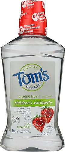 Toms of Maine enjuague de harina para niños fresa tonta 16 onzas líquidas
