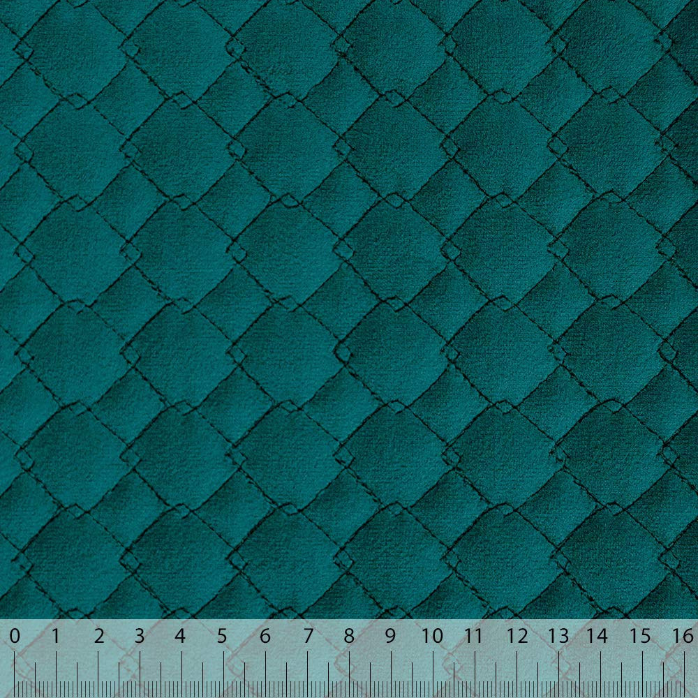 DESHOME Viki TS - Tissu au mètre d'ameublement en Velours matelassé pour canapés, fauteuils, coussins, chaises, couvre-lit (Vert canard, 1 mètre)