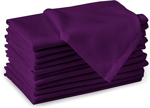 Vista 87 de Encasa XO Juego de 12 servilletas de tela color azul cobalto, 17 x 17 pulgadas, servilletas de cena de algodón de color sólido, servilletas de boda