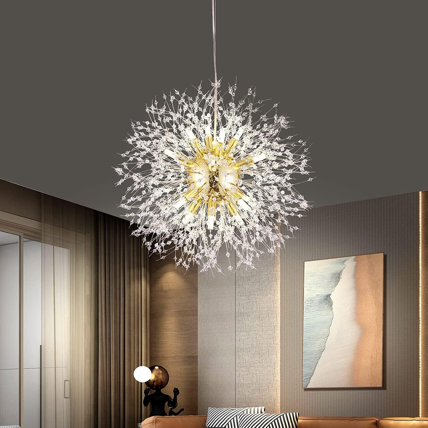 Amazon.co.jp : Oobaa現代タンポポシャンデリア照明器具 LEDクリスタル