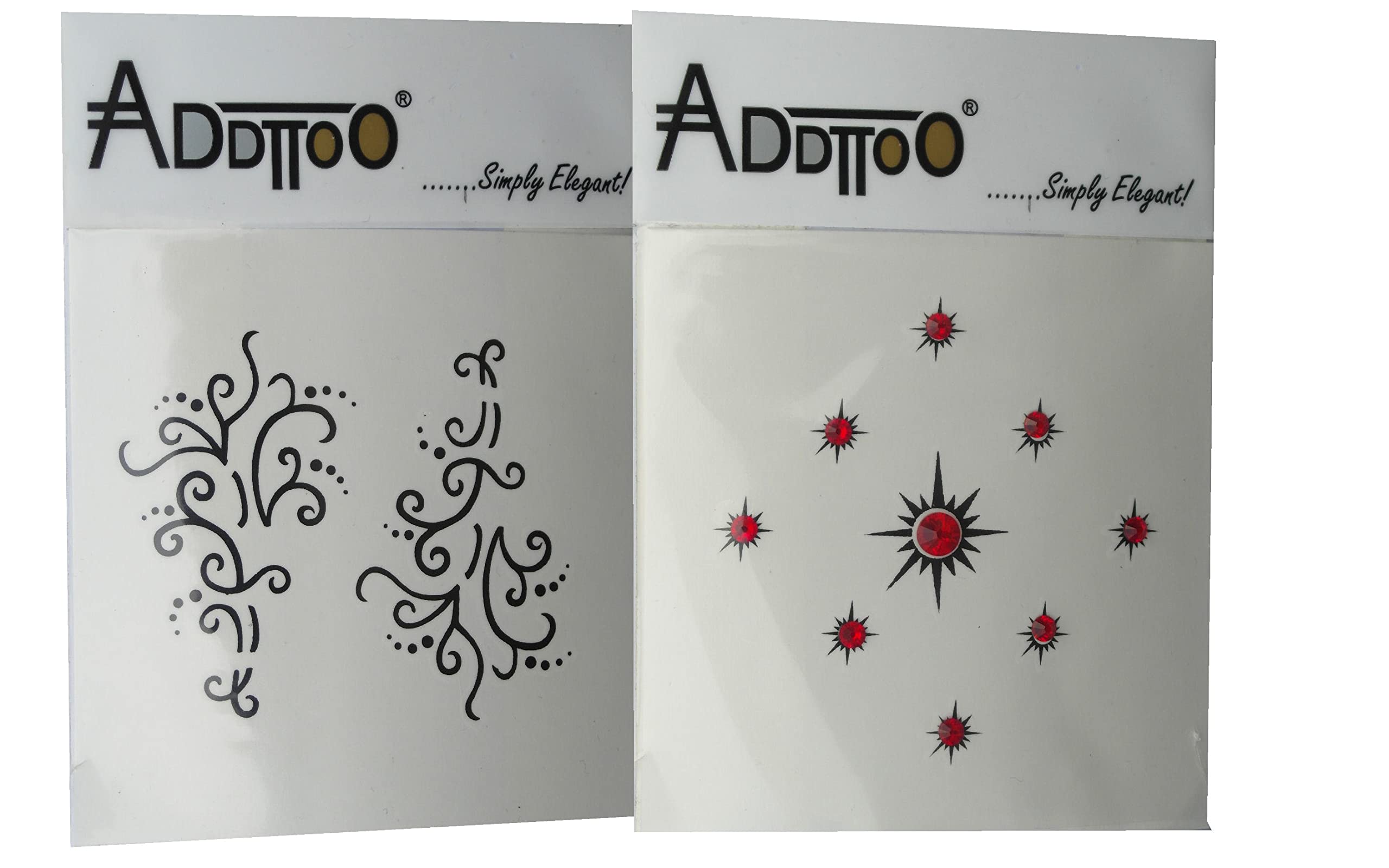 Black Crystals Tattoo with Swarovski Elements, 2 Pieces Box Set