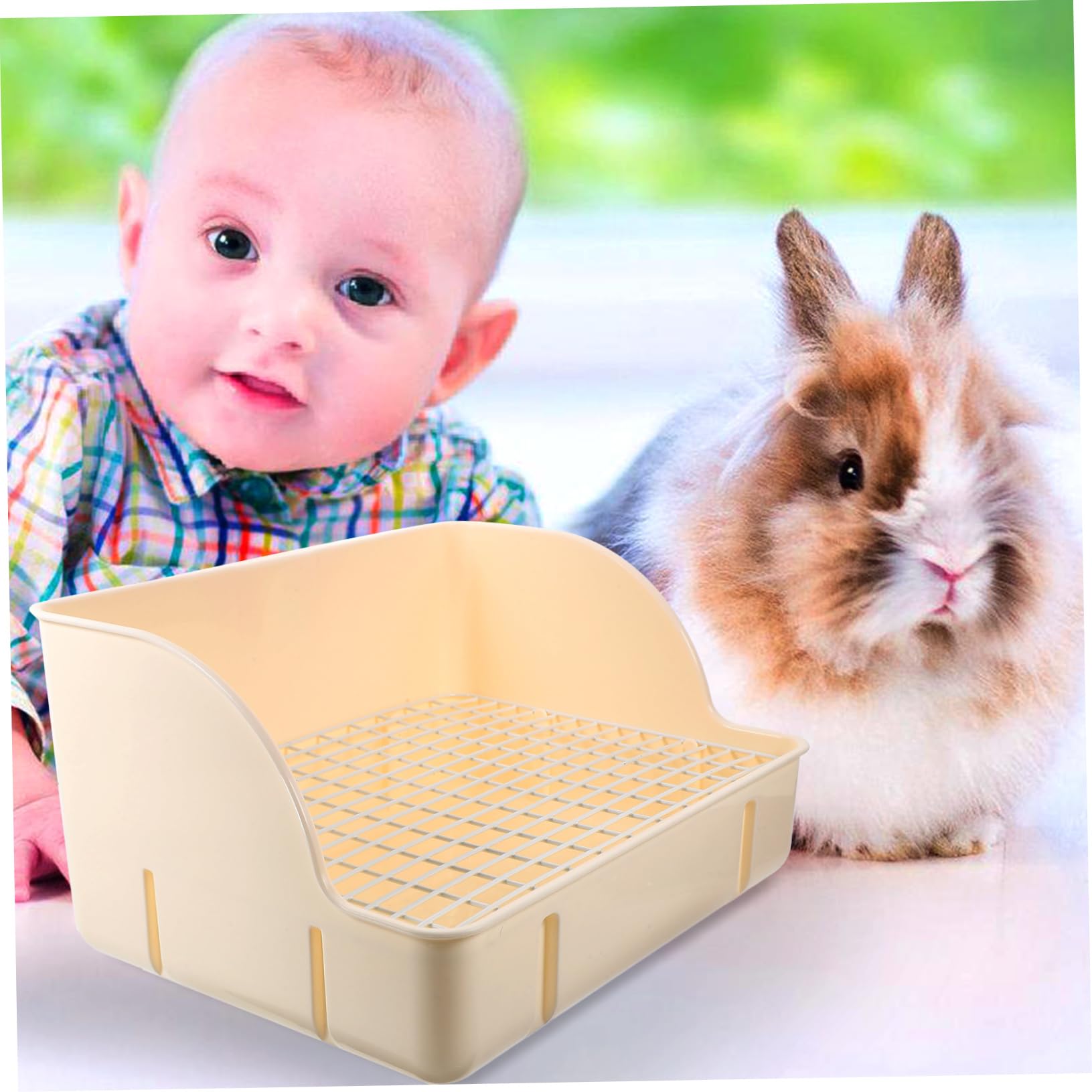 INOOMP Vassoio per Lettiera per Conigli e Angolare per Addestramento Design Stabile per Gabbie Piccole