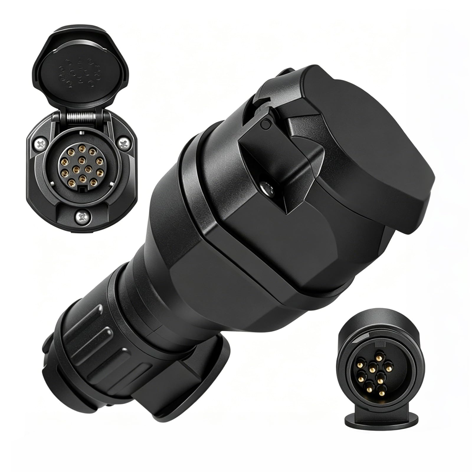13-poliger 12-V-Anhängeradapter Fahrzeugbuchse | 13-poligen Anhängerstecker, LED-Beleuchtungsadapter, Anhängersteckerbuchse für Anhänger,Wohnmobile,PKWs,Wohnwagen,Elektrik