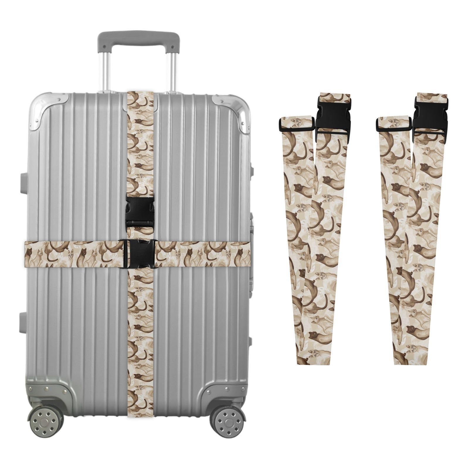Amazon.com | 2 Pack Luggage Belt Strap Sweet Tonkinesecats Beige