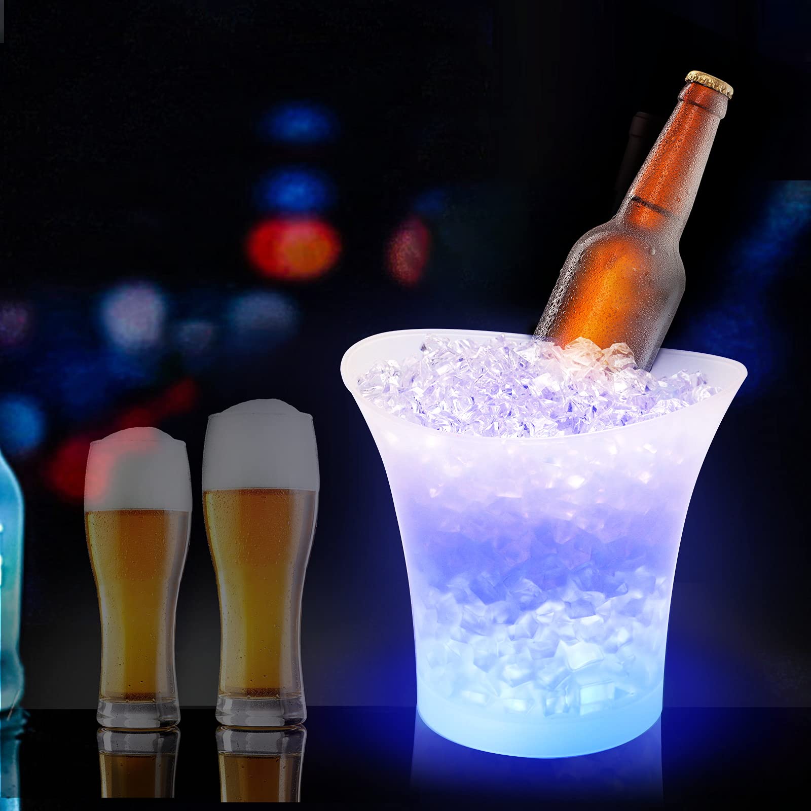 Amazon｜5L大容量LEDアイスバケツ、自動カラーチェンジアイスバケツ