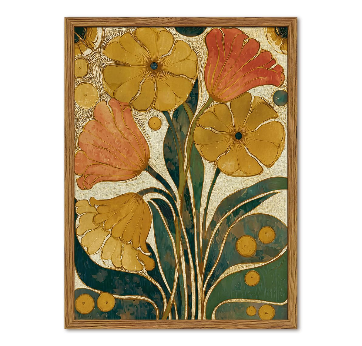 Photo 1 of QionArt Framed Boho Floral Wall Art 8x10 inch