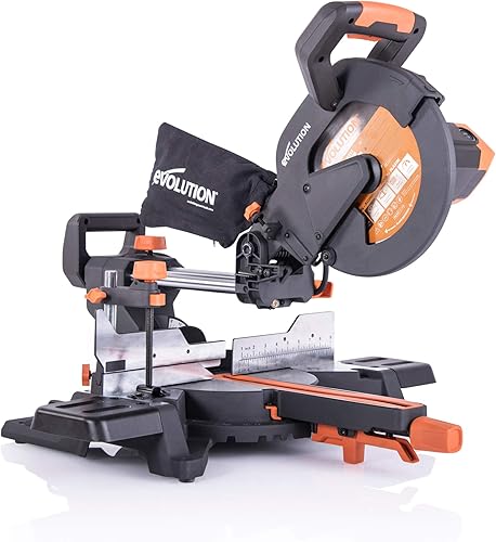 Evolution Power Tools R255SMS+ Sierra de inglete deslizante compuesta multimaterial de 10 pulgadas Plus