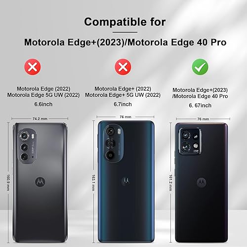 Miniatura 2 de Jasonyu Funda tipo cartera con tapa para Motorola Edge+ (2023)Moto Edge Plus (2023), funda magnética de cuero con tarjetero y soporte, funda