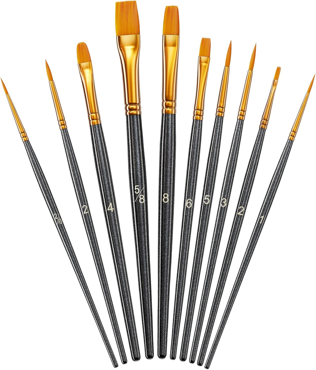 Paint Brush Set, 10Pcs Paint Brushes for Acrylic Painting