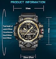 Vista 6 de Reloj militar deportivo para hombre, reloj táctico impermeable, reloj digital para exteriores, reloj con alarma de cara grande, cronómetro, reloj