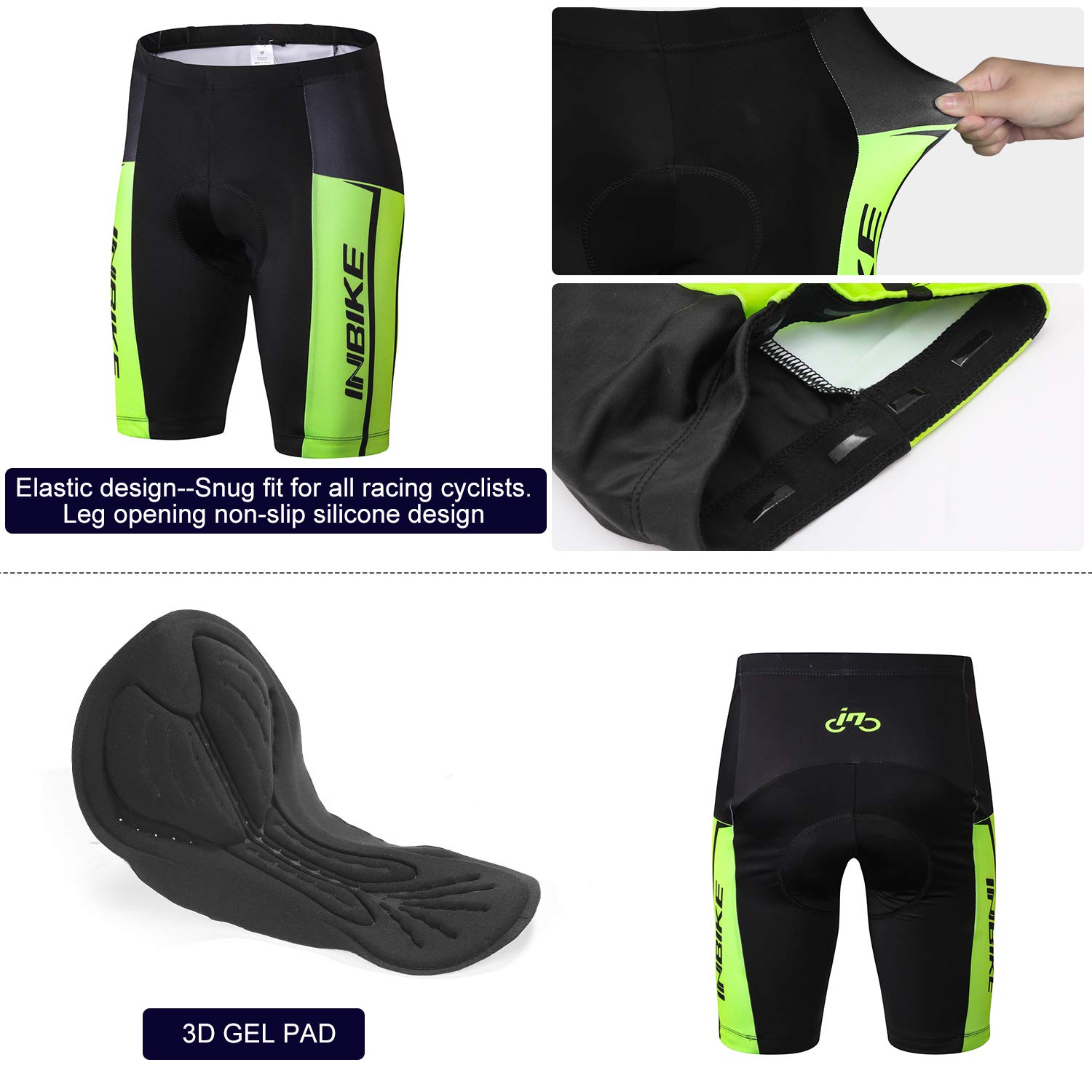 INBIKE Pantalones Cortos De Bicicleta Ciclismo Verano para Hombre con Gel Acolchado Ropa Interior Short MTB
