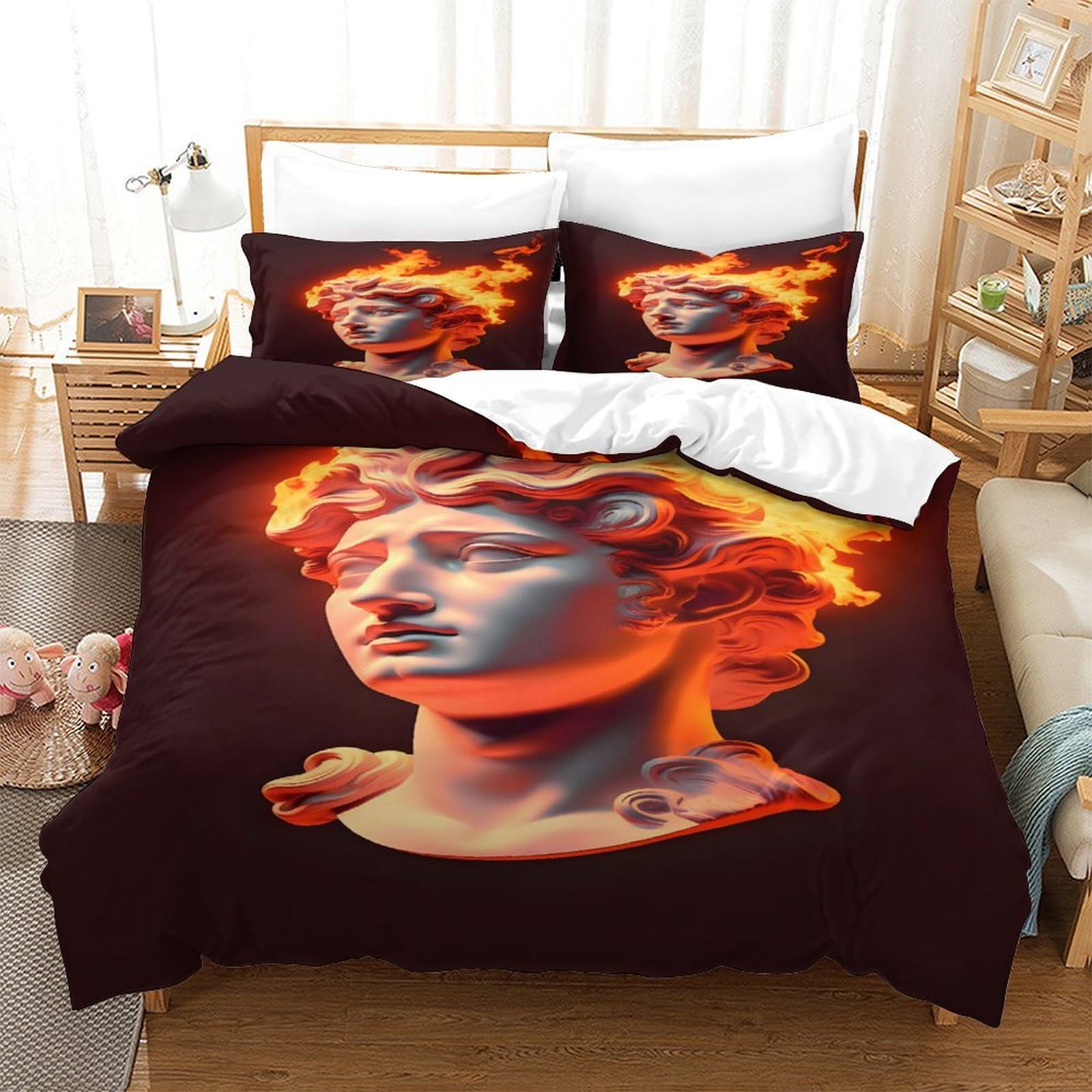 Housse de couette David 3D pour un décor de chambre moderne et artistique