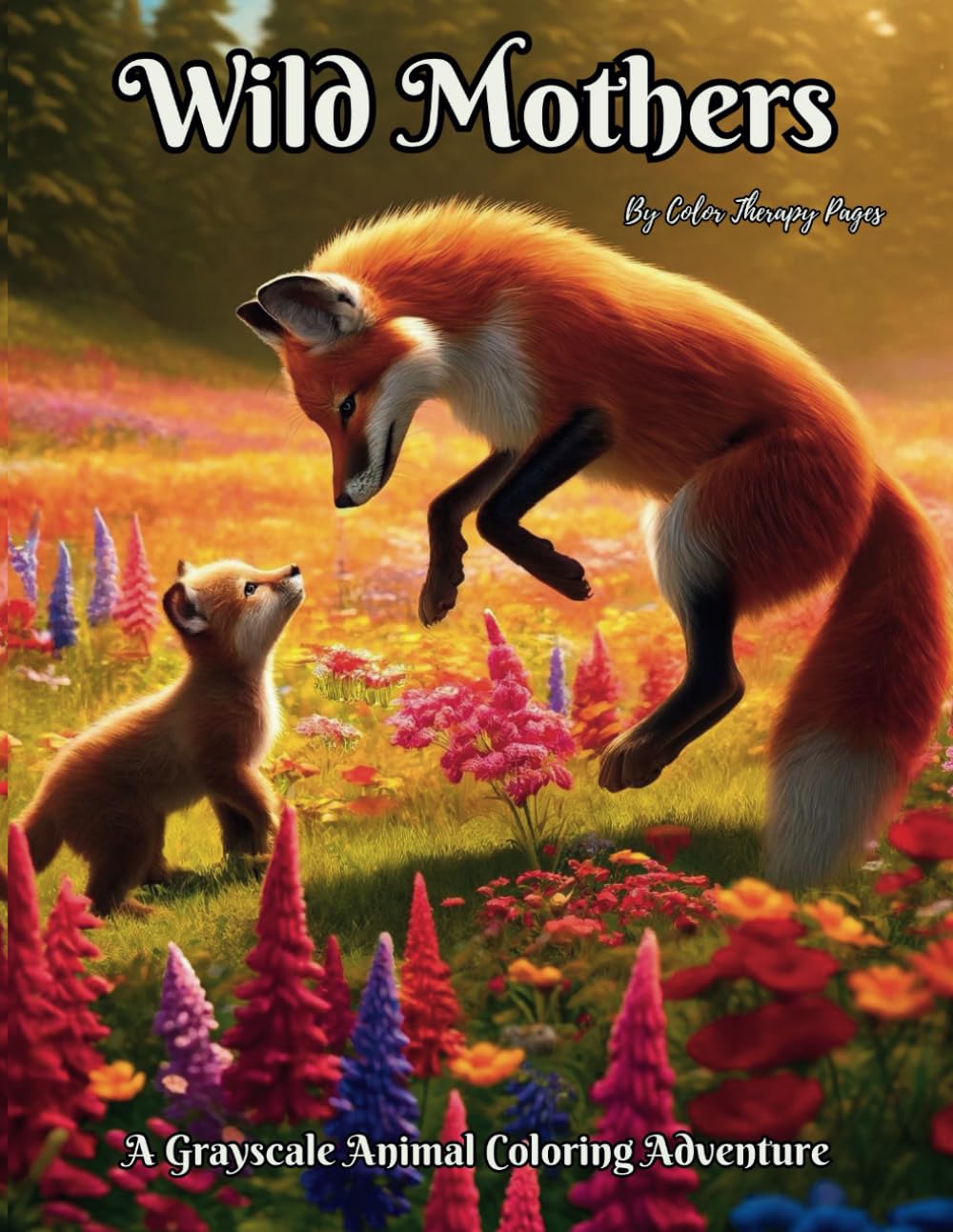 Wild Mothers: A Grayscale Animal Coloring Adventure