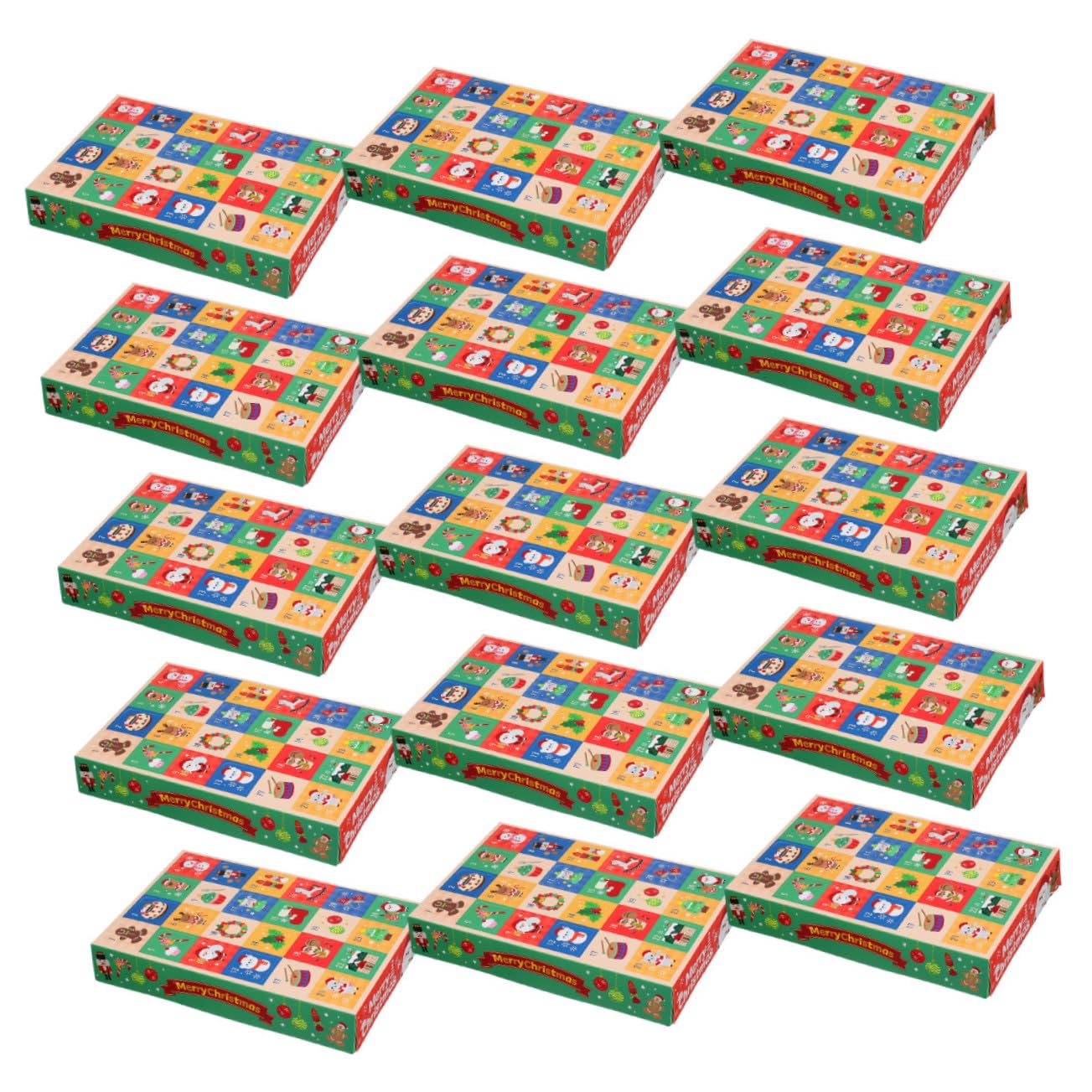 FUTUREORYY Befüllbare Adventskalender Boxen 15 Stück mit 24 Fächern Selbstgemacht Weihnachtskalender für Festliche Stimmung und Geschenkideen für Kinder und Erwachsene