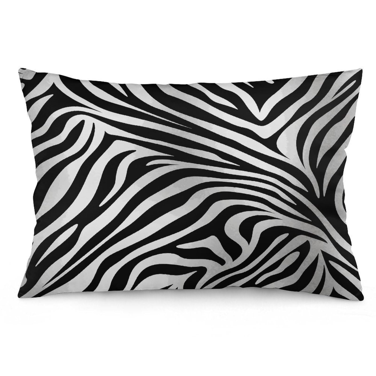 Zebra Print Throw Pillow Covers with Silent Zipper Polyester Pillow Protectors Removable Pillow Cases Soft Pillowcase Cozy Pillow Sham Cushion Cover for Sofa Car Bed 12 "x20