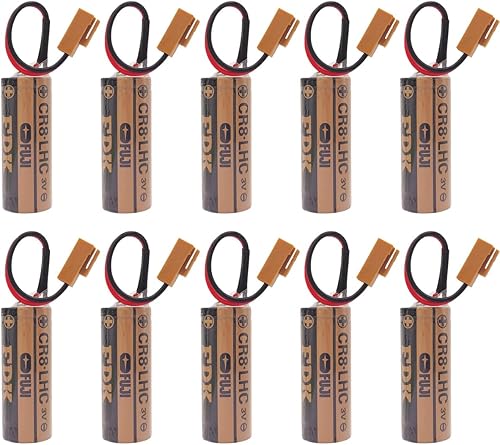 Miniatura 1 de BUCADU 10Pcs CR8. LHC 3V 2600mAh Battery for Fuji FDK Fanuc System A98L-0031-0012 with Brown Connector Replace for Sanyo CR17450SE-R (3V) Battery