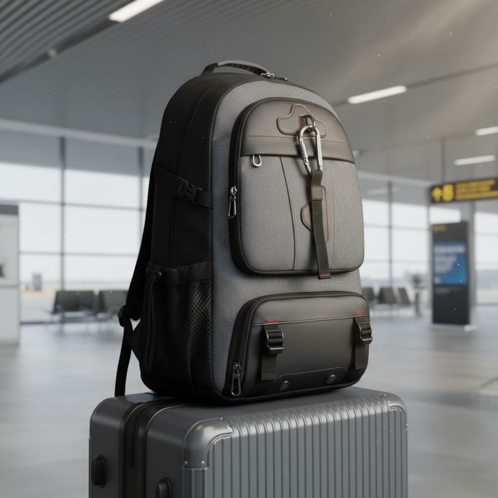 Baoblaze Mochila de Viaje Mochila Maletín Bolso con Compartimentos Separados para Electrónica y Ropa Funda Acolchada para Portátil de 16 Pulgadas Tela 1680D, Negro, Superventas+Mejorado