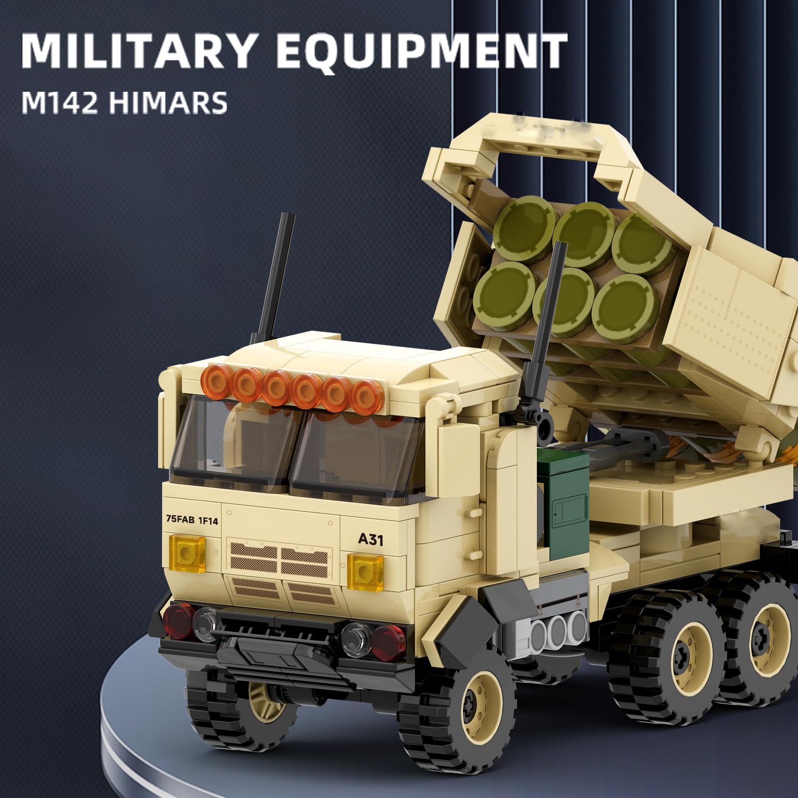 MEIEST Militärfahrzeug Bausteine Sets, gepanzerter Modell Ziegel Set Hochdetaillierter Satz für Militär Enthusiast, Jugendliche und Erwachsene (M142 HIMERS)