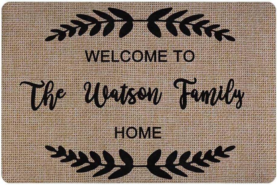MyPupSocks Personalized Door Mat Text Name Welcome to Home Custom Door Mats Outside