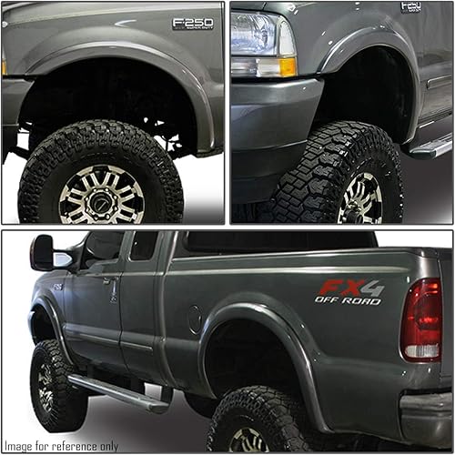 Miniatura 7 de DNA Motoring IF-10020-MBK - 4 guardabarros de rueda estilo OE compatibles con camas Styleside 99-04 F-250 SD F-350 SD 81", 82", 96" 98"