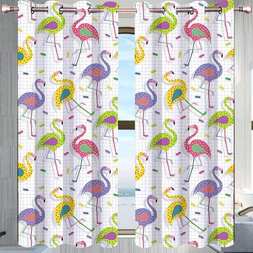 Miniatura 2 de Cortina de Flamingo para Dividir Habitacion, Divisor De Habitaciones Tela opaca 55 pulgadas de ancho por 72 pulgadas de alto