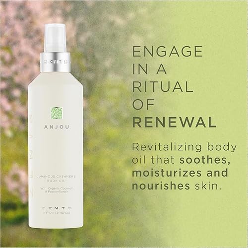 Miniatura 9 de Zents Aceite corporal de cachemira luminoso, suaviza e hidrata la piel con vitamina E y aceite de coco orgánico, 8 fl oz  8.1 fl oz (mineral)